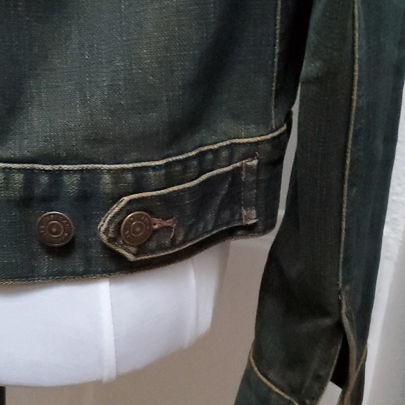 Gap Demin Jacket Blue Black w/ Orange Highl Size M - Picture 15 of 17